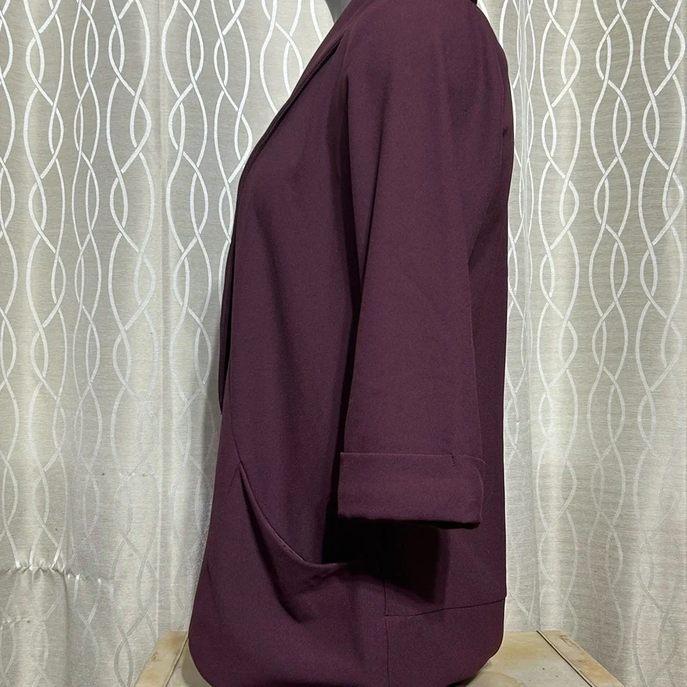 Women's Maroon Dynamite  Blazer 3/4 Sleeves Size Xs - S - Picture 4 of 8